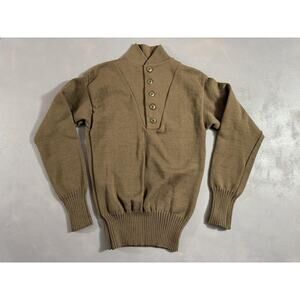 DSCP Garrison Collection Sweater Mens Small Olive 5 Button Military Pullover